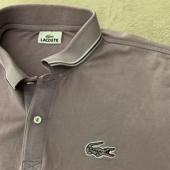 Lacoste MEN'S REGULAR FIT STRETCH COTTON
PIQUÉ PURPLE CONTRAST COLLAR POLO M - Picture 1 of 8